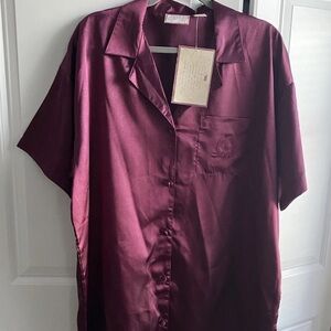 Sweet Notions XXL satin night shirt vintage dead stock NWT